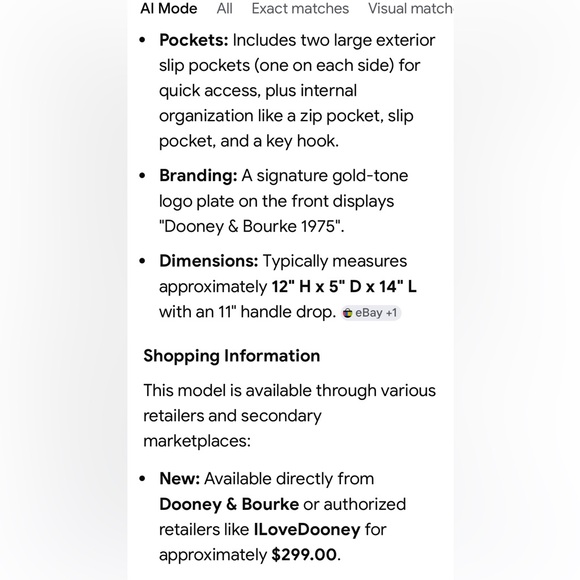 Dooney & Bourke Black Tote with Tan Straps - Picture 10 of 13